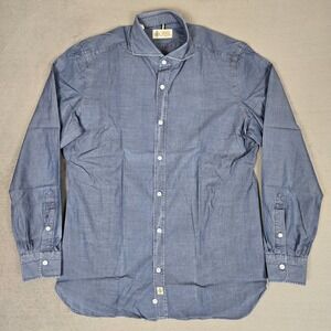 Luigi Borrelli Napoli Archivio 1957 Shirt Mens 16-41 Luxury Vintage Denim Italy